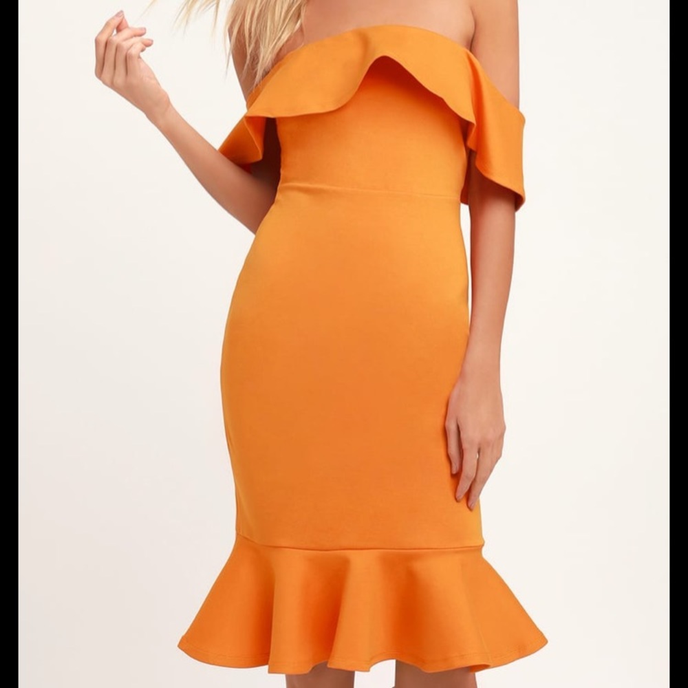 Lulus confidence boost orange dress